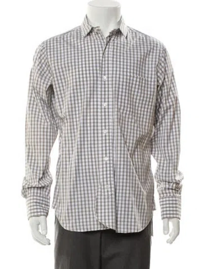 Pre-owned Black Fleece Plaid Print Long Sleeve Dress Shirt In Multi