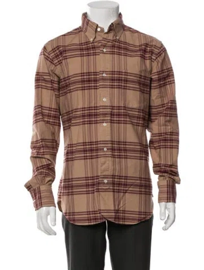 Pre-owned Black Fleece Plaid Print Long Sleeve Dress Shirt In Multi