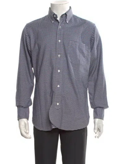 Pre-owned Black Fleece Plaid Print Long Sleeve Shirt In Blue