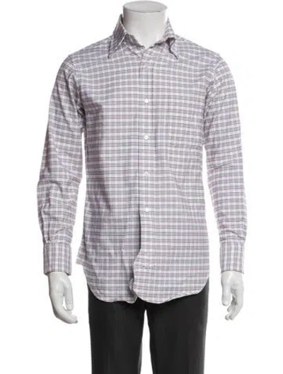 Pre-owned Black Fleece Plaid Print Long Sleeve Shirt In Multi