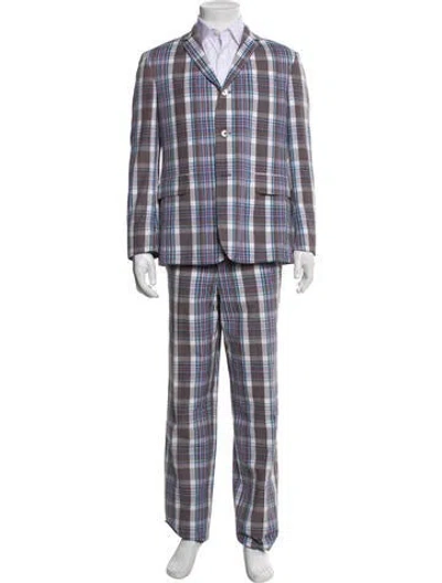 Pre-owned Black Fleece Plaid Print Two-piece Blazer In Multi