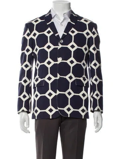 Pre-owned Black Fleece Printed Blazer In Blue