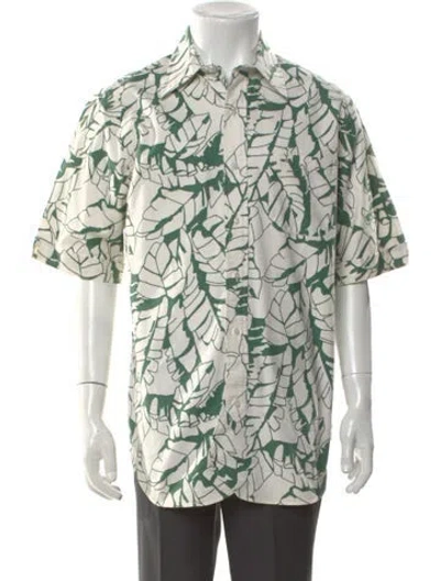 Pre-owned Black Fleece Printed Short Sleeve Shirt In Green