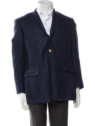 Pre-owned Black Fleece Silk Blazer In Blue
