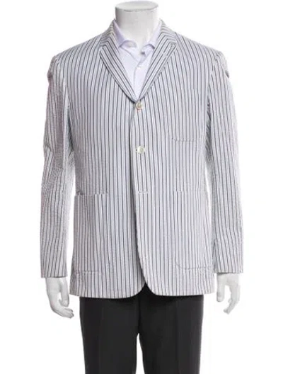 Pre-owned Black Fleece Striped Blazer In White