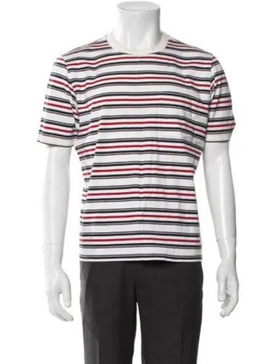 Pre-owned Black Fleece Striped Crew Neck T-shirt In Multi