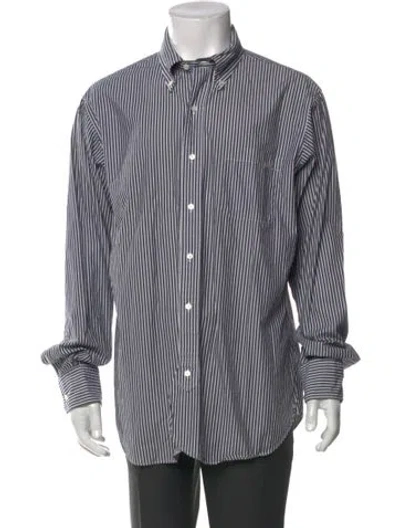 Pre-owned Black Fleece Striped Long Sleeve Dress Shirt In Multi