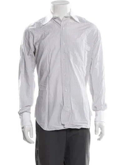 Pre-owned Black Fleece Striped Long Sleeve Shirt In White
