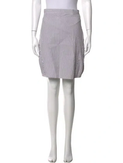 Pre-owned Black Fleece Striped Mini Skirt In White