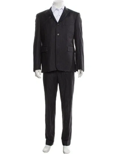 Pre-owned Black Fleece Striped Two-piece Suit In Black