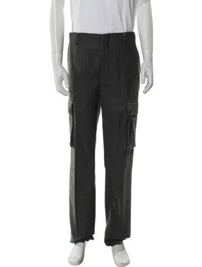 Pre-owned Black Fleece Wool Cargo Pants In Gray