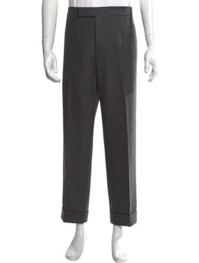 Pre-owned Black Fleece Wool Dress Pants In Gray