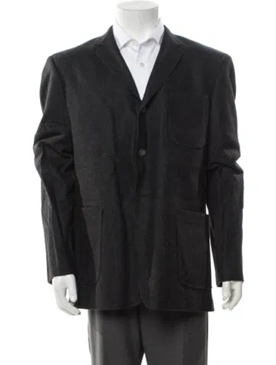 Pre-owned Black Fleece Wool Jacket In Gray
