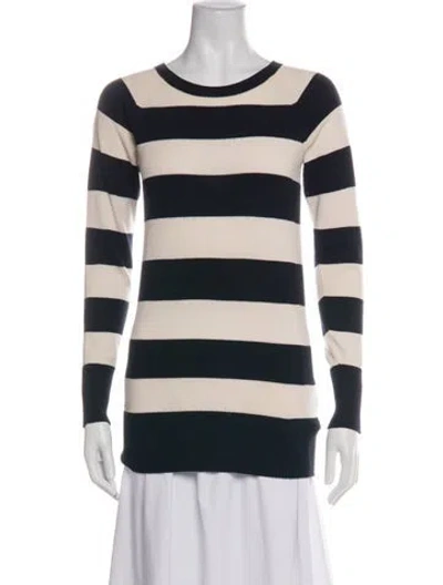 Pre-owned Black Fleece Wool Striped Top In White