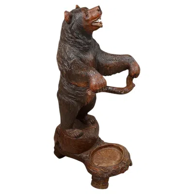 Pre-owned Black Forest 19th Century  Bear Hall Stand