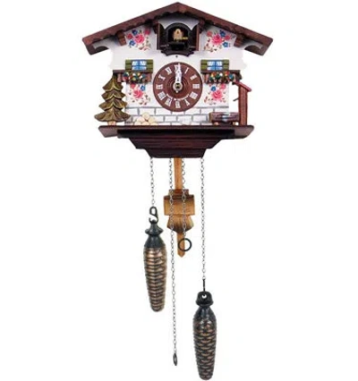 Black Forest Battery Operated Cuckoo Clock In Black;brown;pink