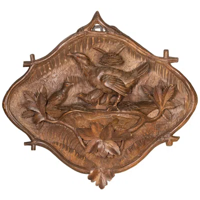 Pre-owned Black Forest Carved Bird Plaque