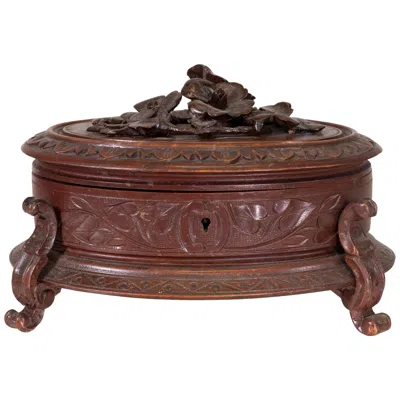 Pre-owned Black Forest Carved Jewelry Box, Circa 1900