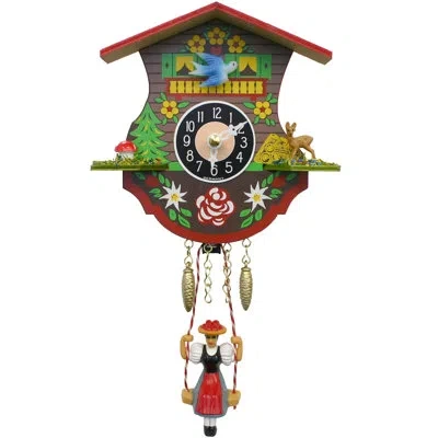 Black Forest Cuckoo Wall Clock In Brown;green;red