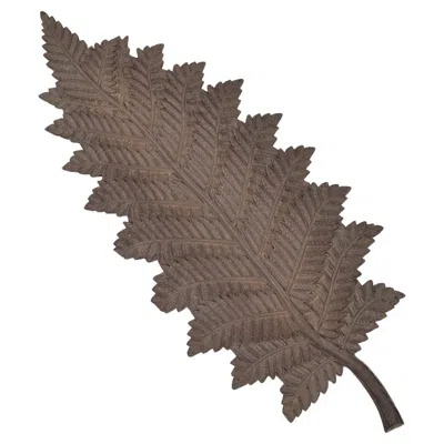 Pre-owned Black Forest Exceptional  Carved Wood Fern Leaf Vide Poche Dish Bowl Brienz In Green