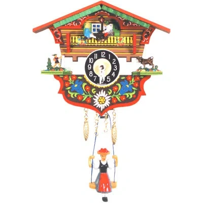 Black Forest Teeter Totter Chalet Wall Clock
