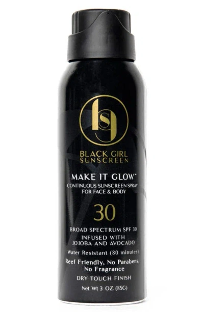Black Girl Sunscreen Make It Glow Continous Spray Spf 30 In Black