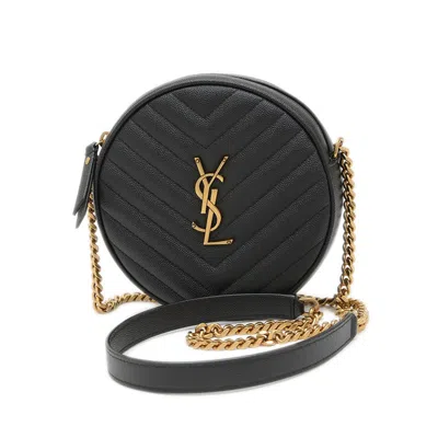 Pre-owned Black Gold Black Leather Shoulder Bag ()