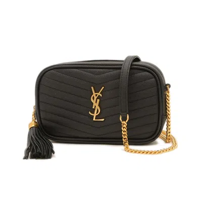 Pre-owned Black Gold Black Leather Shoulder Bag ()