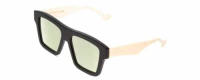 Pre-owned Black Gucci Gg0962s Unisex Retro Designer Sunglasses In  & Ivory White/green 55mm