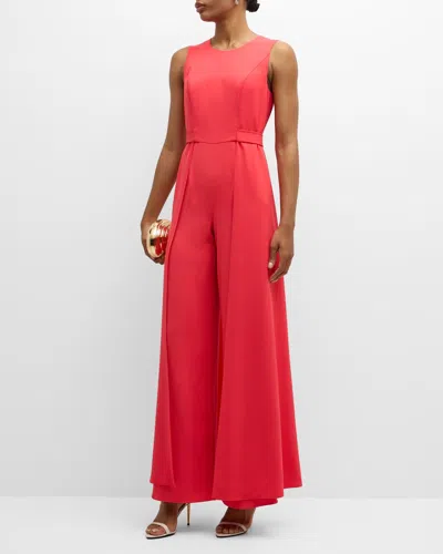 Black Halo Alistar Sleeveless Pleated Wide-leg Jumpsuit In Strawberry