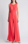 Black Halo Alistar Sleeveless Pleated Wide-leg Jumpsuit In Strawberry