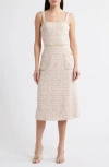 Black Halo Amaranta Midi Dress In Ballet Boucle In Neutral