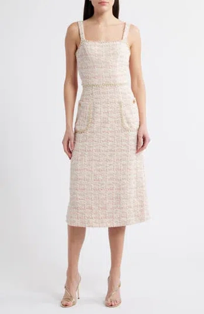BLACK HALO BLACK HALO AMARANTA BOUCLÉ TWEED MIDI DRESS