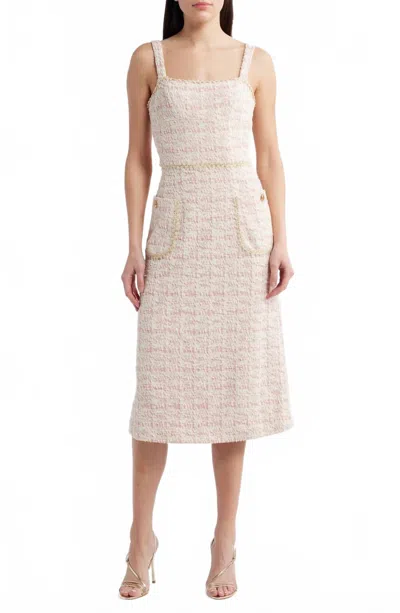 BLACK HALO AMARANTA MIDI DRESS IN BALLET BOUCLE