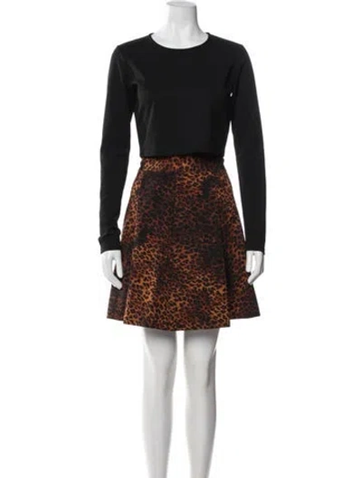 Pre-owned Black Halo Animal Print Skirt Set In Neutral