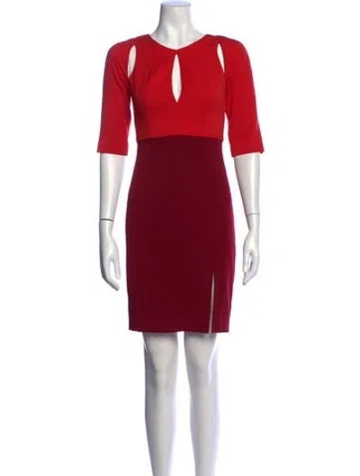 Pre-owned Black Halo Anthony Knee-length Dress In Red