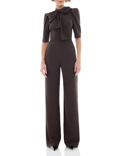 Black Halo Ara Bow Straight Leg Jumpsuit In Espresso