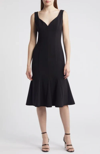 BLACK HALO BLACK HALO ASHLYN GODET COCKTAIL MIDI DRESS