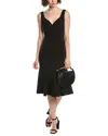 Black Halo Ashlyn Godet Midi Dress In Black