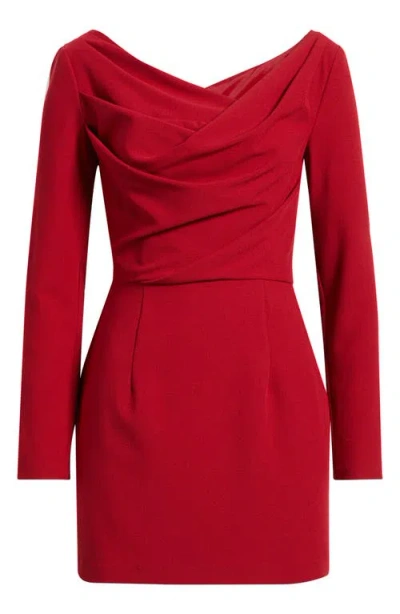 BLACK HALO BLACK HALO ASYMMETRIC NECK LONG SLEEVE MINIDRESS