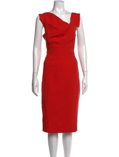 Pre-owned Black Halo Asymmetrical Knee-length Dress In Multi