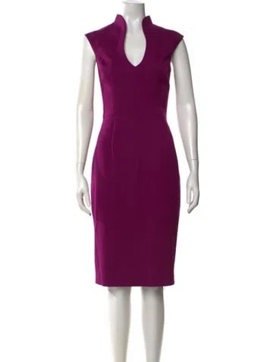 Pre-owned Black Halo Asymmetrical Knee-length Dress In Purple