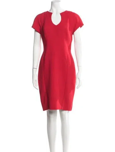 Pre-owned Black Halo Asymmetrical Knee-length Dress In Red