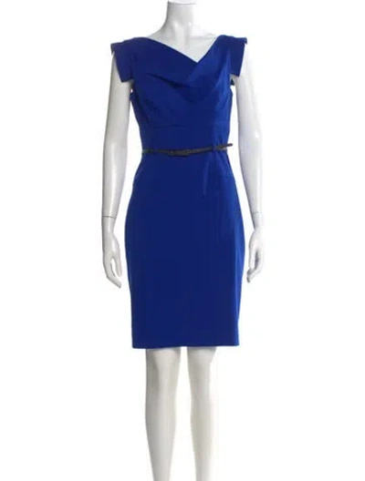 Pre-owned Black Halo Asymmetrical Mini Dress In Blue