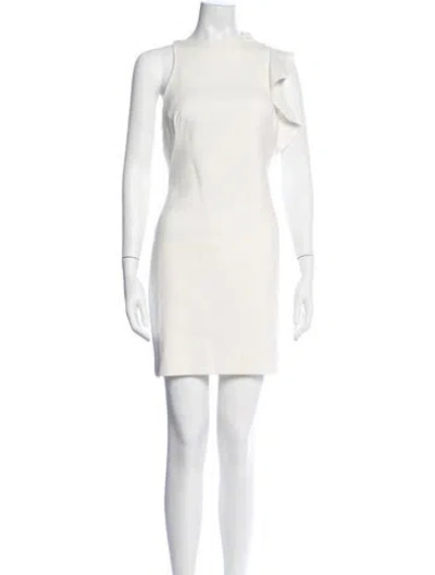 Pre-owned Black Halo Asymmetrical Mini Dress In Neutrals