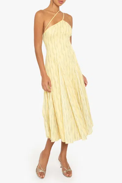 Black Halo Athena Midi Dress In Yellow