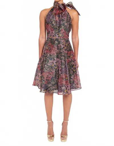 Black Halo Audrey Mini Dress In Ditsy In Brown