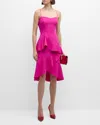 Black Halo Barbados Tiered Ruffle Dress In Vibrant Pink