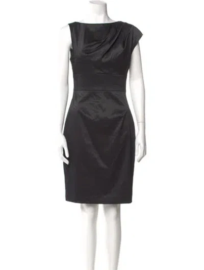 Pre-owned Black Halo Bateau Neckline Knee-length Dress In Black