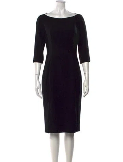 Pre-owned Black Halo Bateau Neckline Knee-length Dress In Black